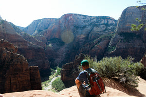 view from angels landing hike in zion national park